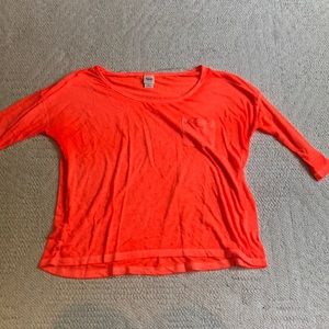 Neon orange quarter sleeve shirt
